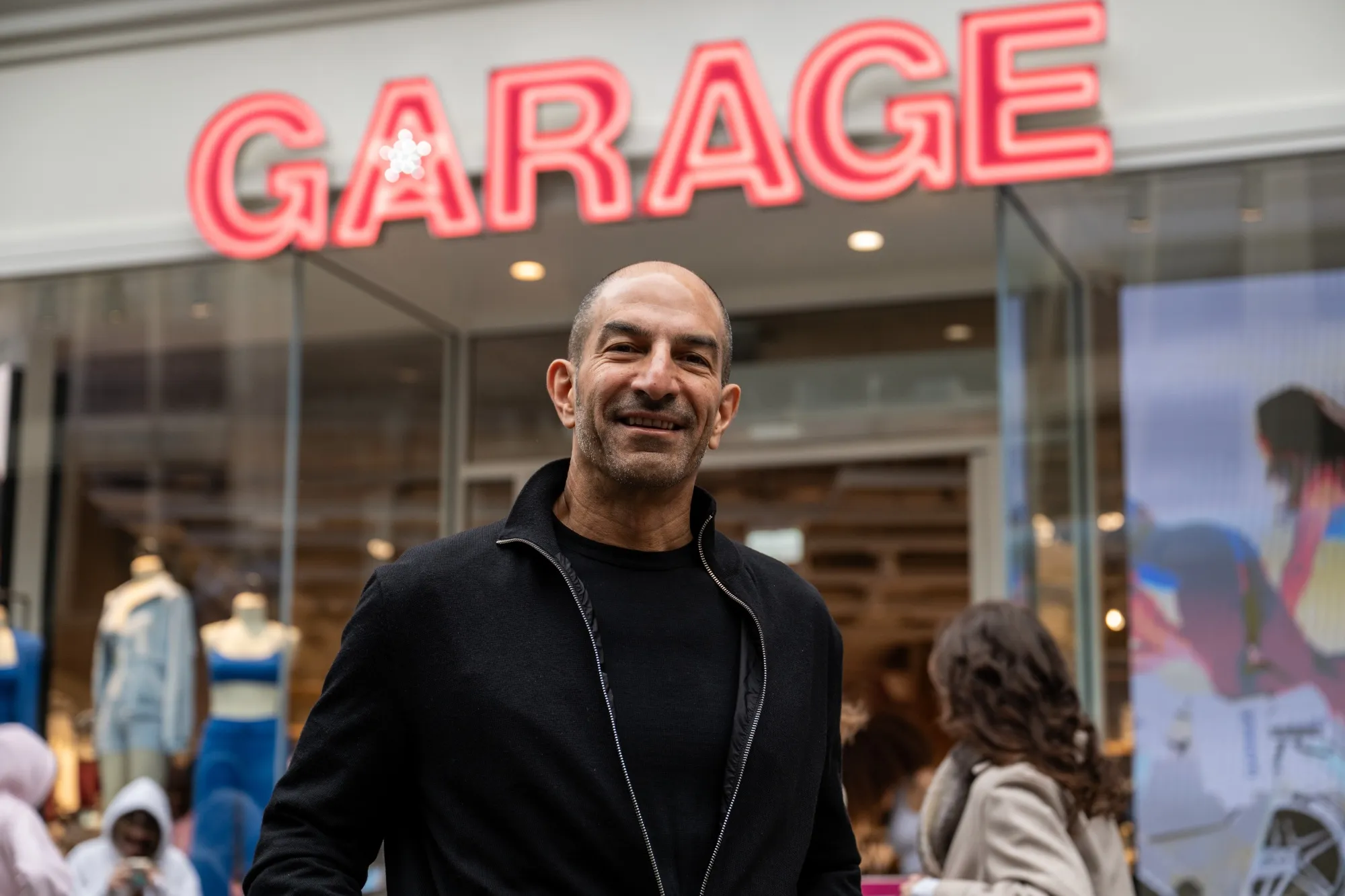Andrew Lutfy outside the newly opened Garage Clothing store on Oxford Street in London on March 27.