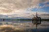 The Well-Safe Guardian plug and abandonment rig, operated by Well-Safe Solutions Ltd, right, stands in the Port of Cromarty Firth in this aerial view in Cromarty, U.K.