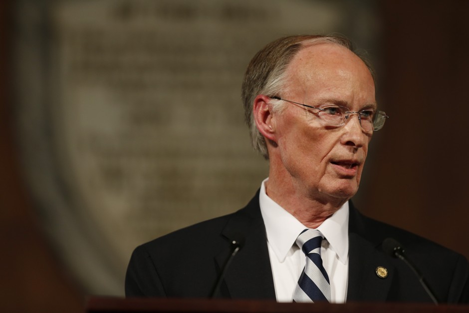 Before the downfall: Alabama's Gov. Robert Bentley, who resigned on Monday