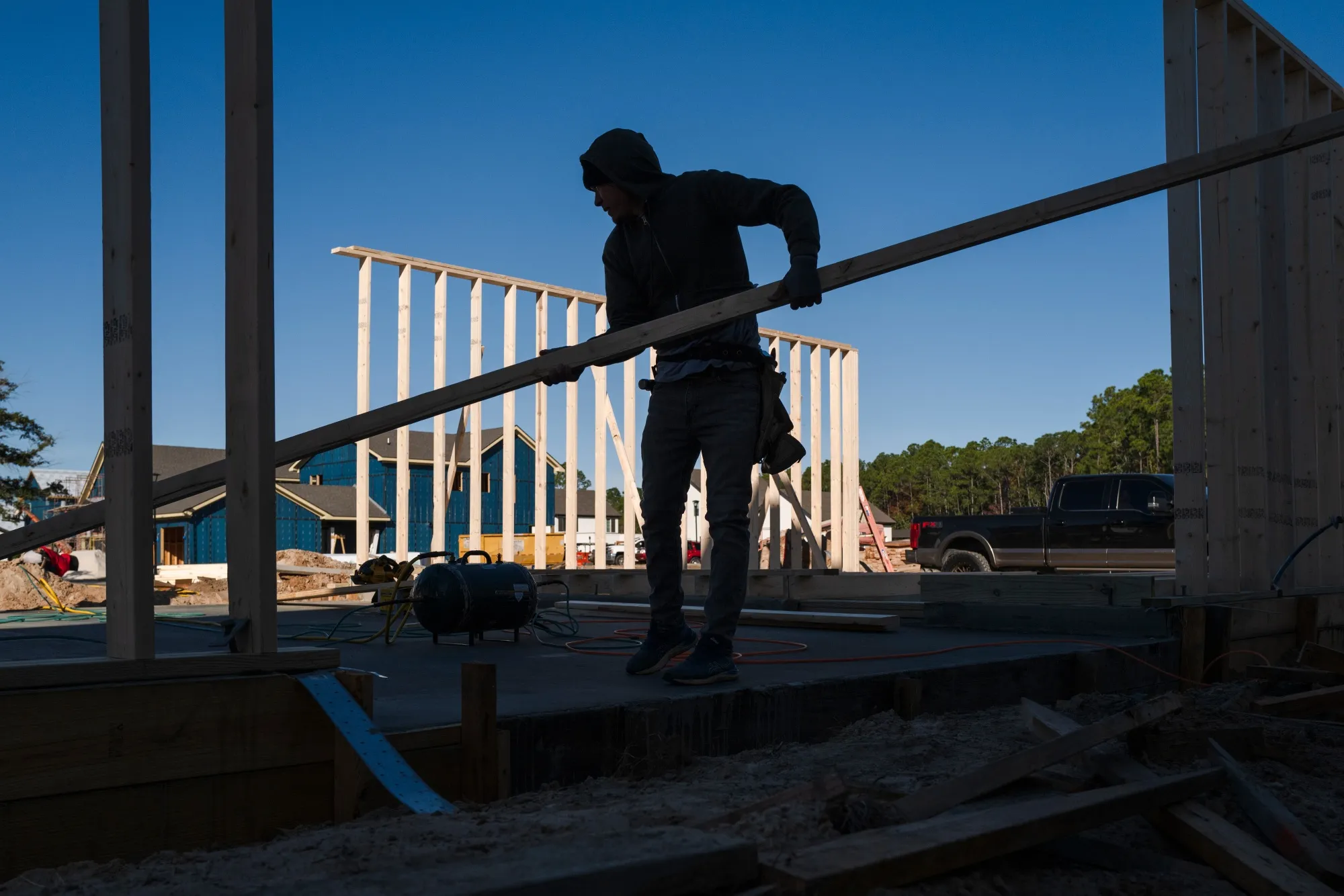 A construction worker&nbsp;in Gulf Shores, Alabama.