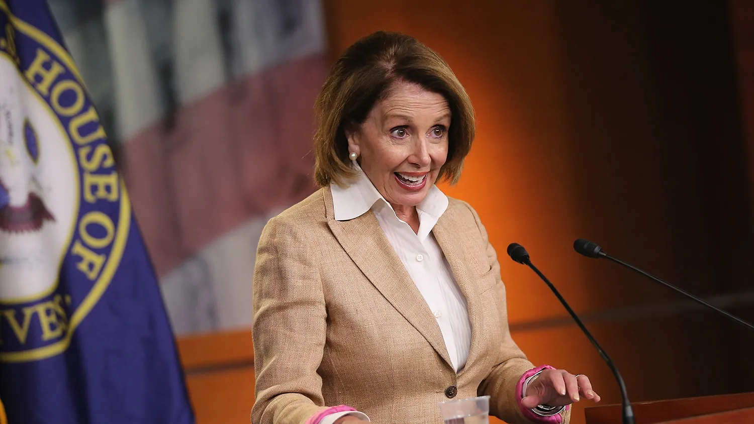 House Minority Leader Nancy Pelosi (D-CA) holds her weekly news conference at the U.S. Captiol June 25, 2015 in Washington, DC.
