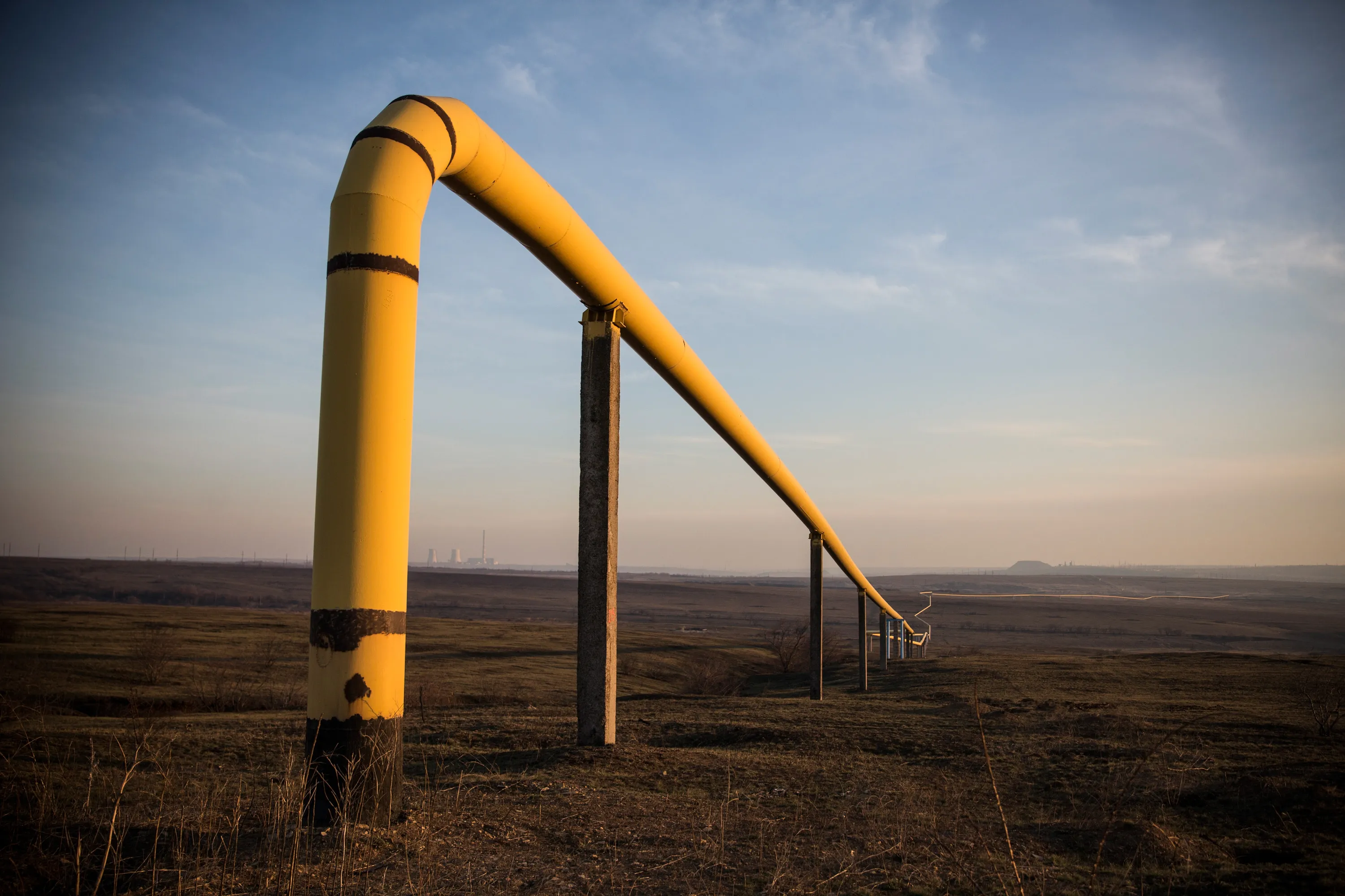 A natural gas line outside Donetsk, Ukraine.