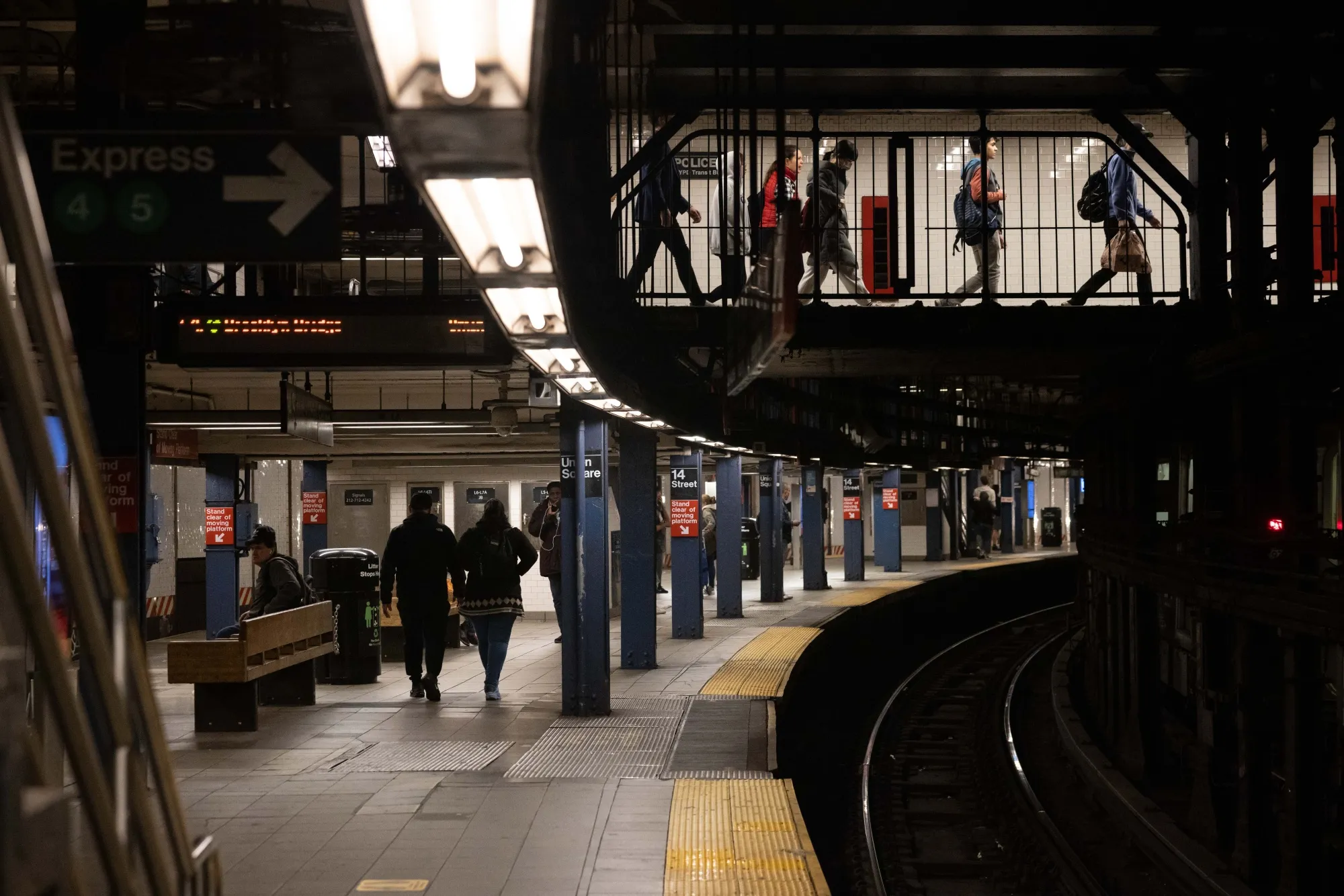 Commuters at Union Square subway station in New York.