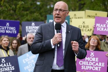 SNP leader John Swinney is targeting an outright majority. 