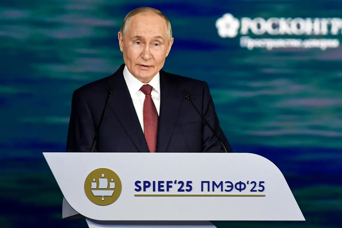 Vladimir Putin during the Saint Petersburg International Economic Forum on June 20.