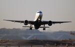 A Delta Airlines Inc. jet takes off at Ronald Reagan National Airport in Arlington, Virginia. 