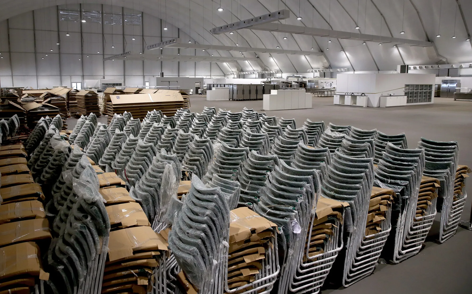 Chairs at the Athletes' Village for the 2016 Rio Olympic Games.
