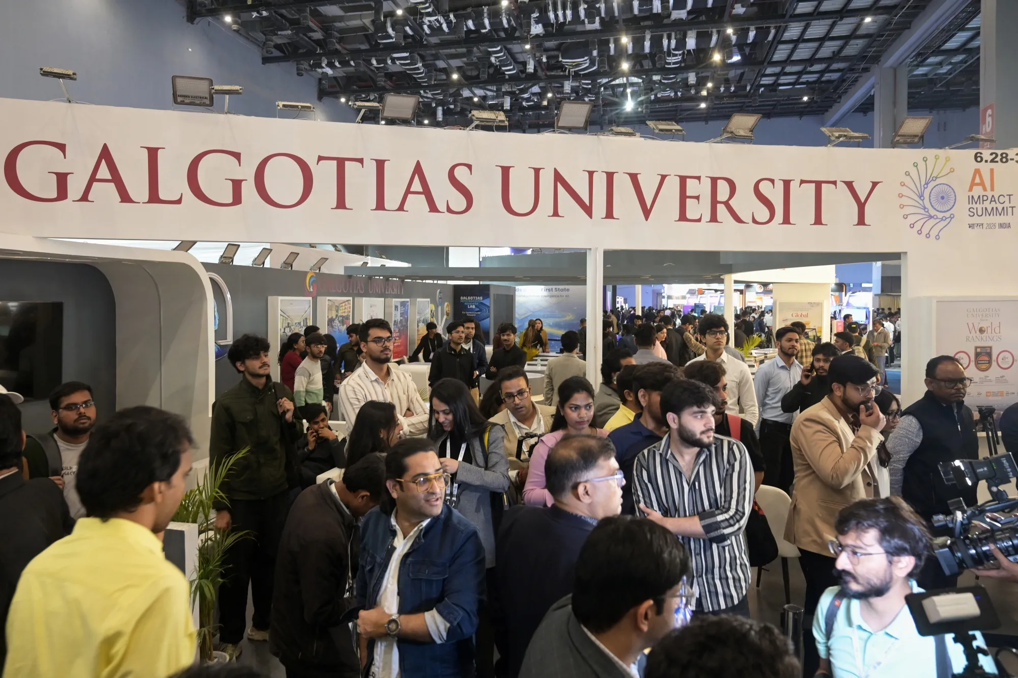 The Galgotias University stall at the AI Impact Summit in New Delhi.