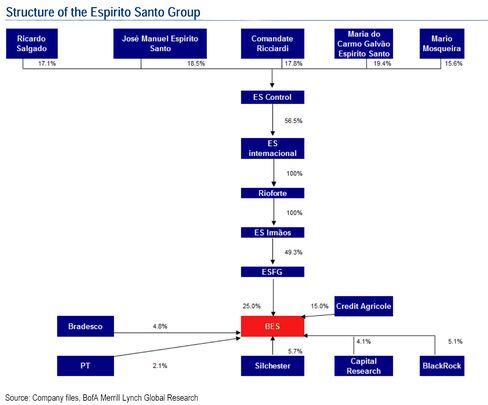 Structure of the Espirito Santo Group