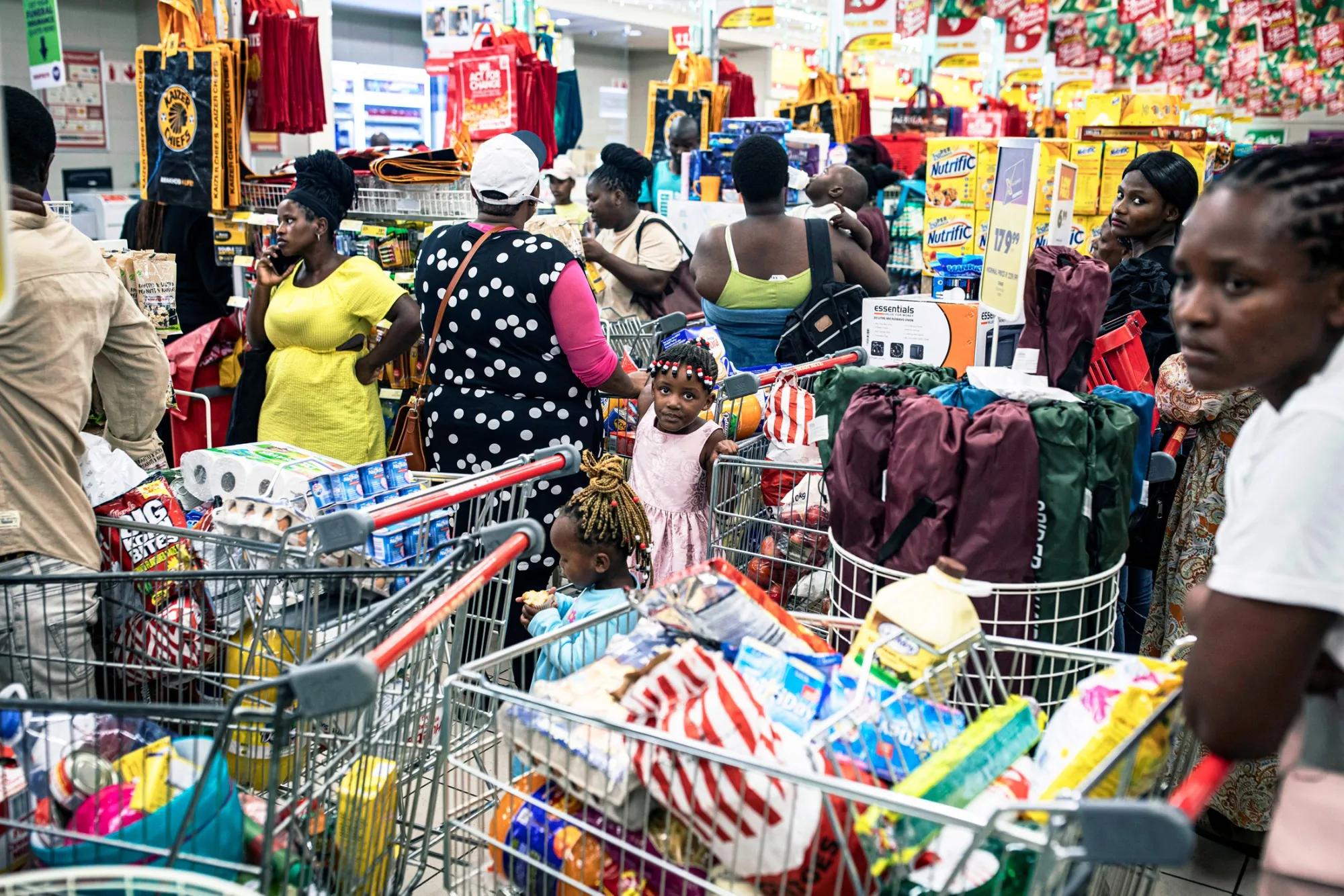 Customers at a Shoprite store in Mthatha, South Africa.