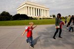 Champions from Children's Miracle Network Hospitals and their families visit the Lincoln Memorial in Washington