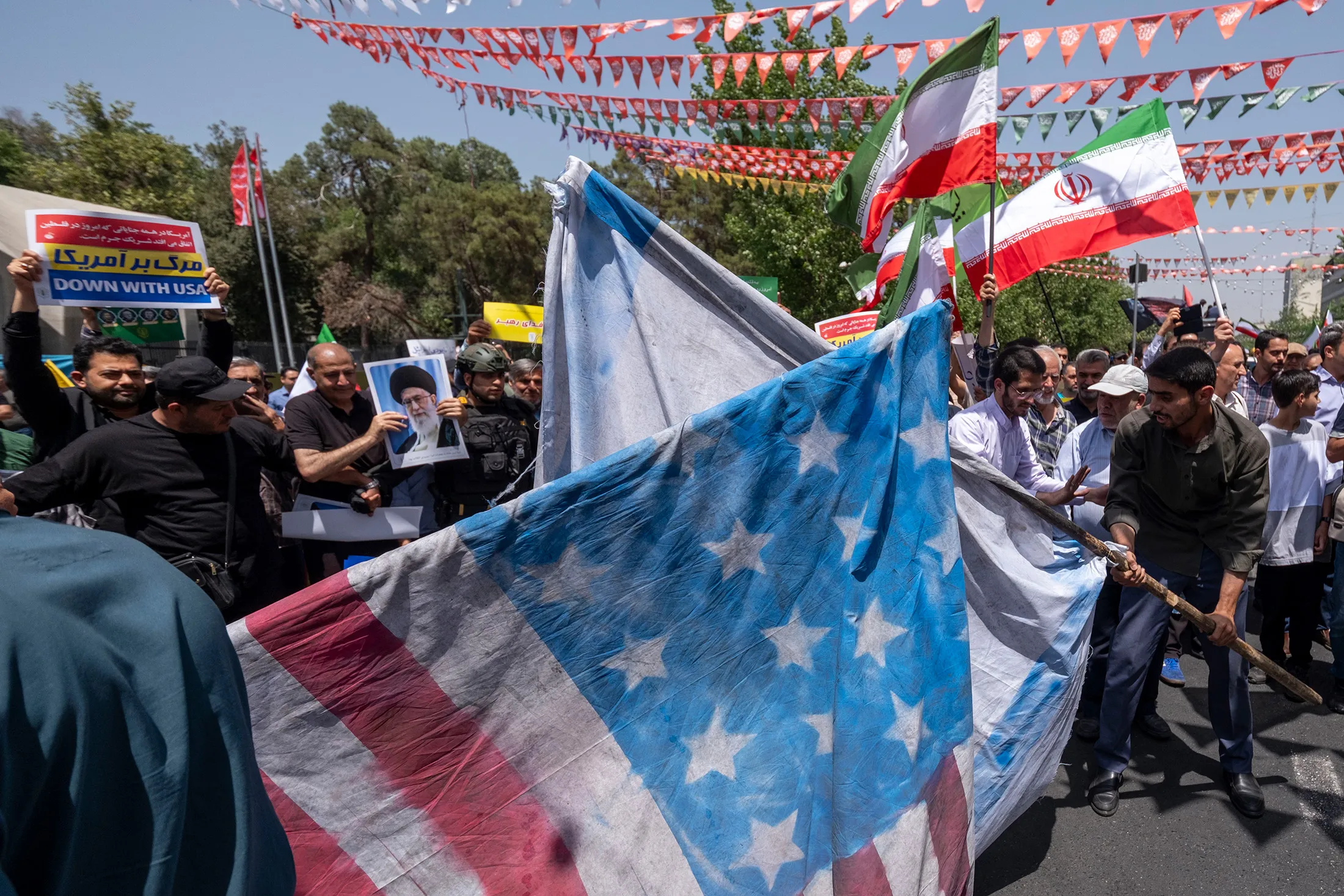 Iranians during an anti-US and anti-Israeli rally in Tehran on June 20, 2025.