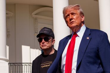 President Trump Speaks Alongside Tesla Vehicles At The White House