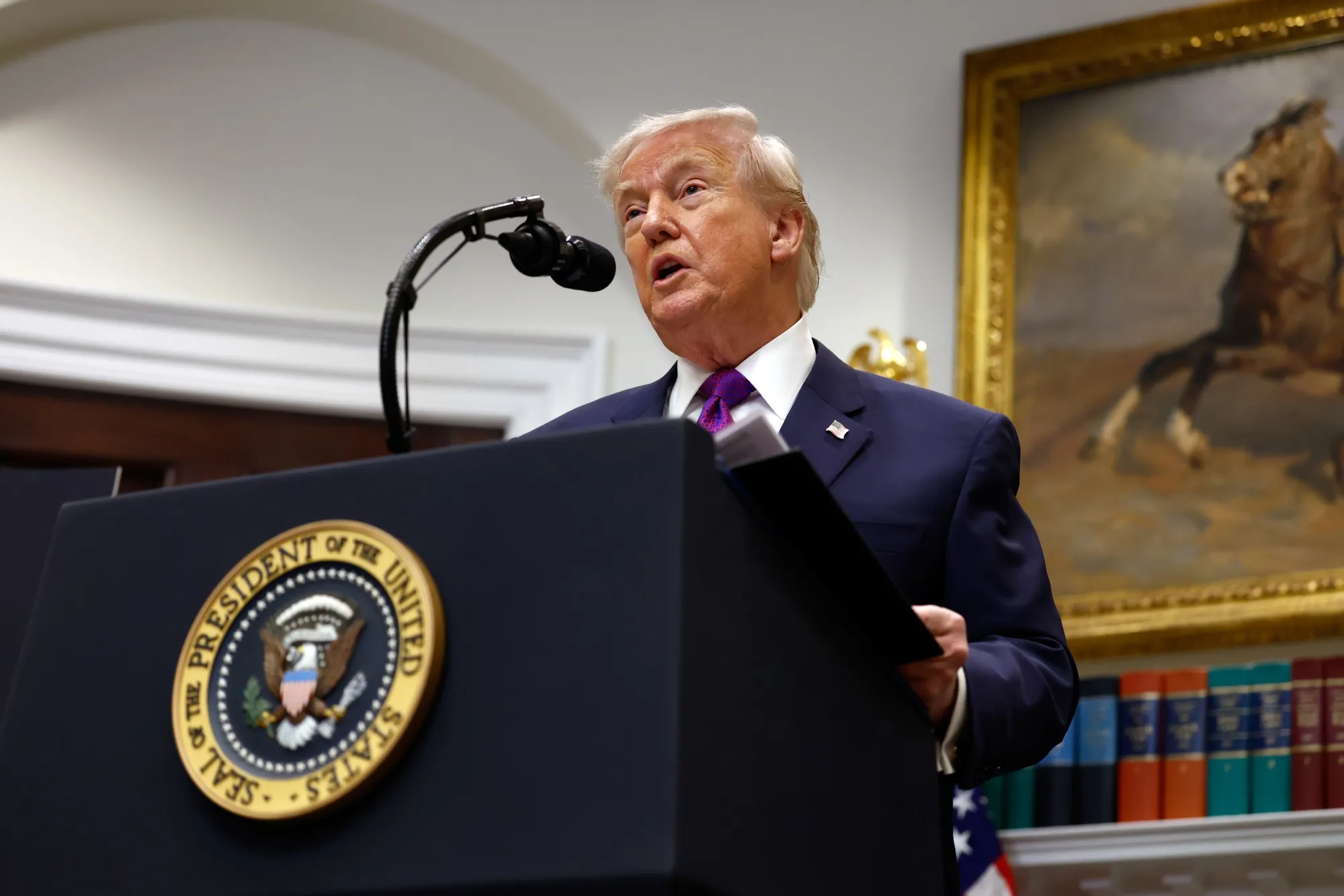 US President Donald Trump announcing his administration rescinded the endangerment finding, a landmark scientific determination that greenhouse gases pose a threat to human health and welfare, at the White House on Feb. 12.&nbsp;