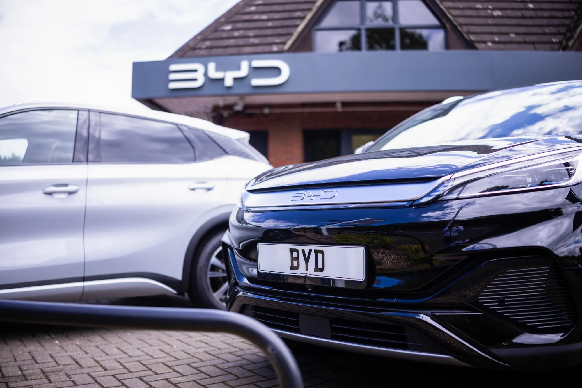 Automobiles outside a BYD showroom in Coulsdon, UK.