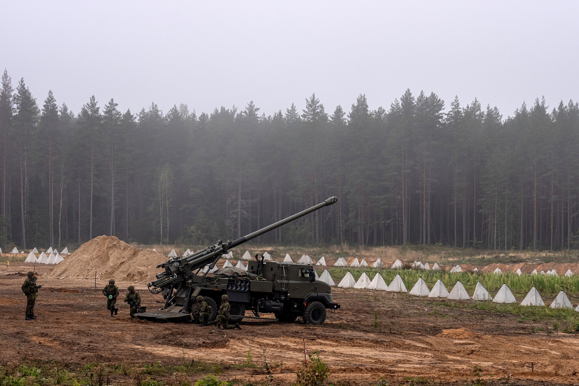 Estonian reservists during a defense readiness exercise in Voru, Estonia, in October. Photographer: Carl Court/Getty Images