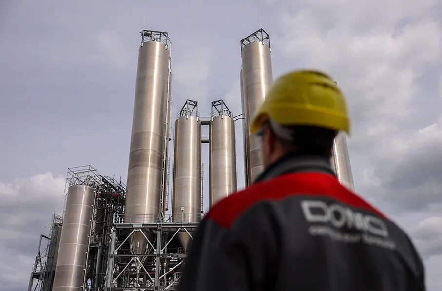 An employee at the&nbsp;Domo Chemicals plant in Leuna, Germany.&nbsp;