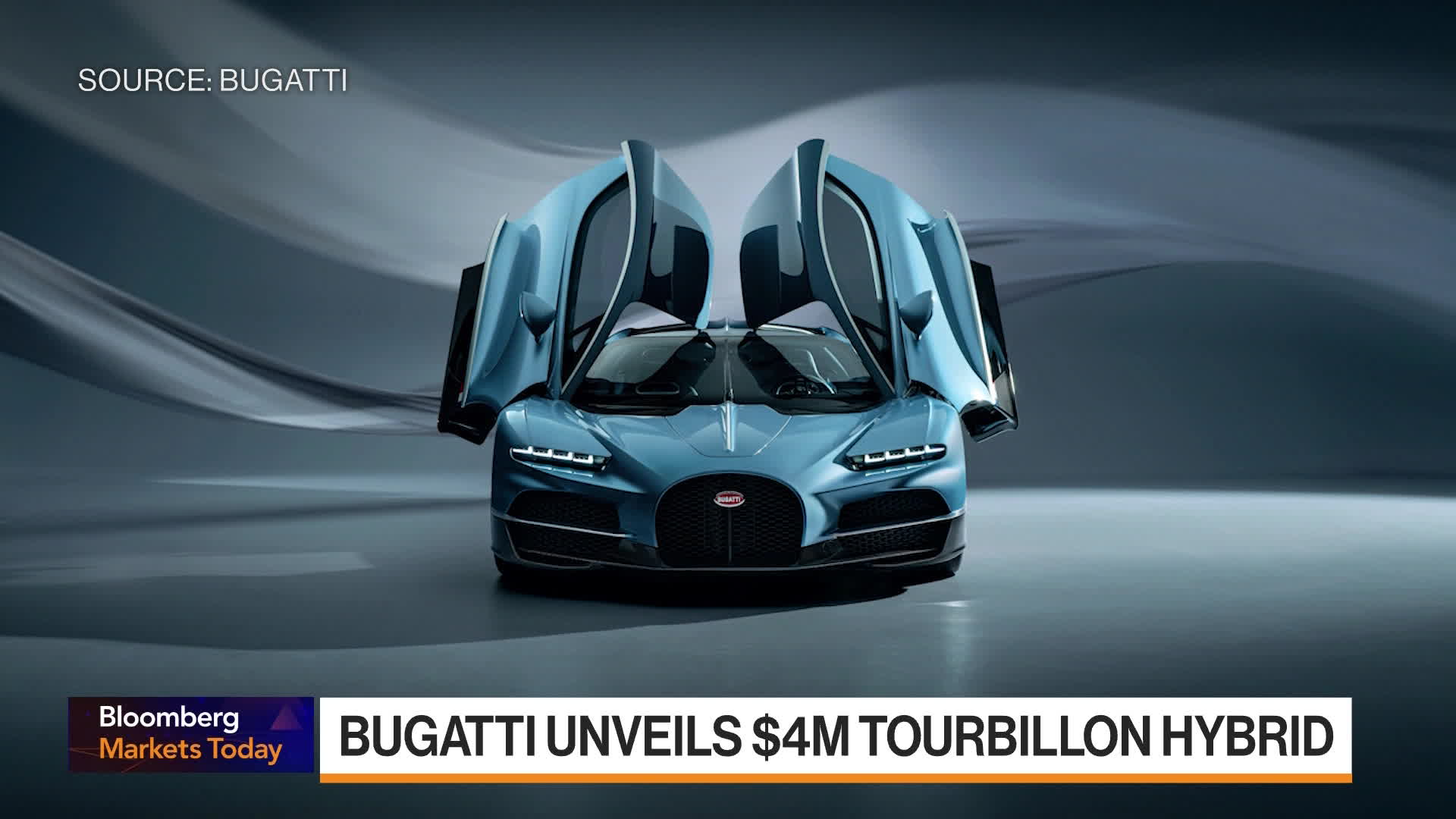 Watch Bugatti unveils the V-16 Hybrid Supercar 'Tourbillon' - Bloomberg