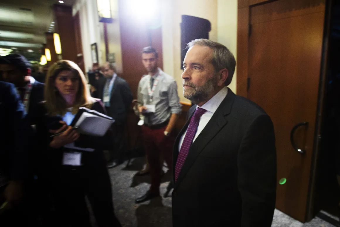 Tom Mulcair, leader of the New Democratic Party. Photographer: Ben Nelms/Bloomberg
