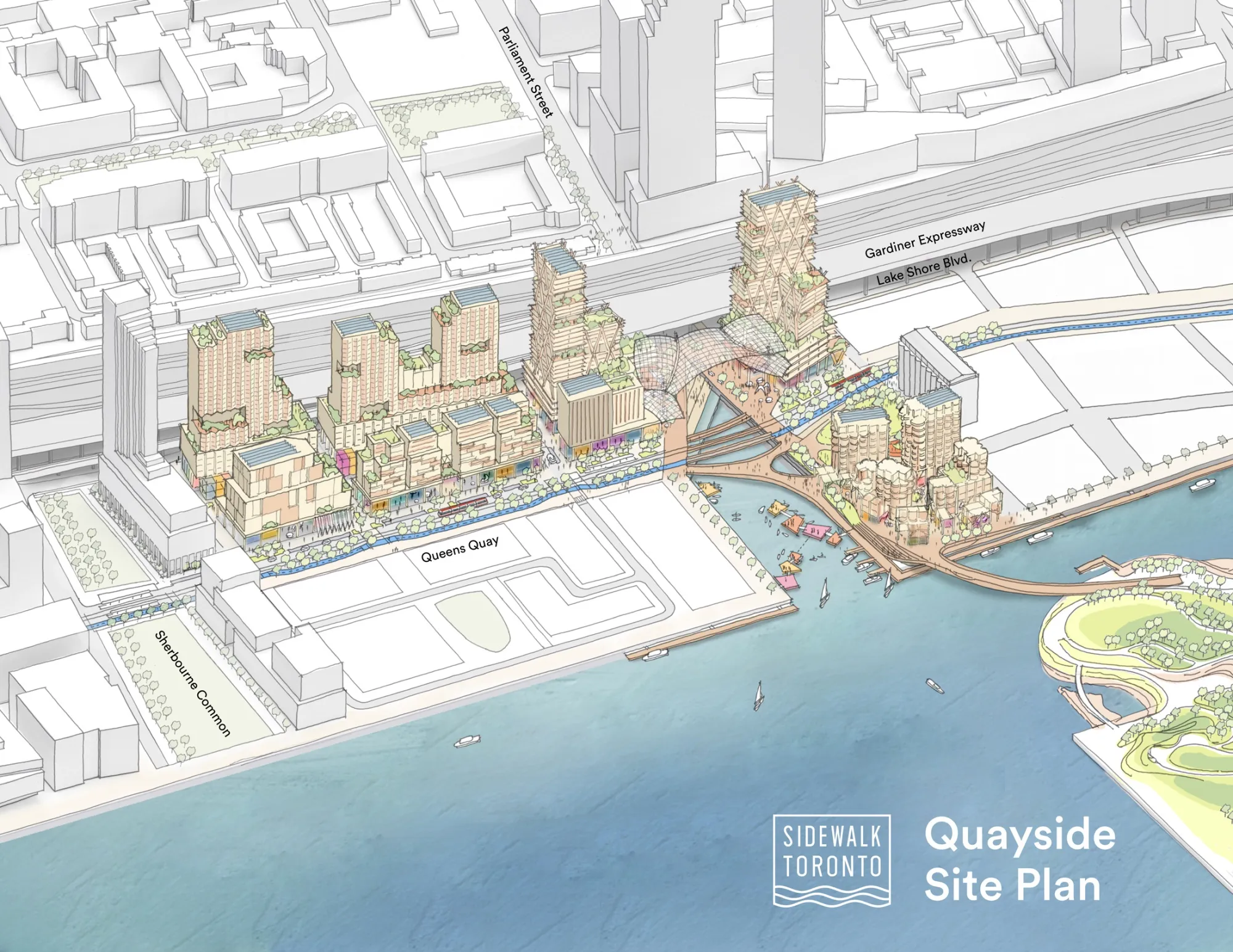 Site plan for the Sidewalk Labs community.
