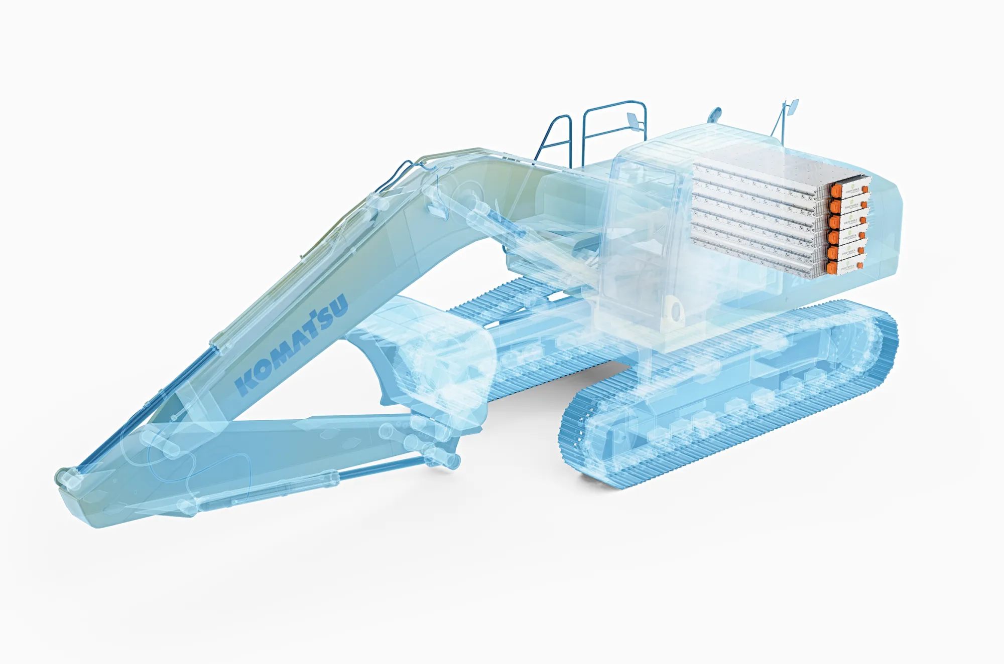 Artist’s rendering of an electric excavator.