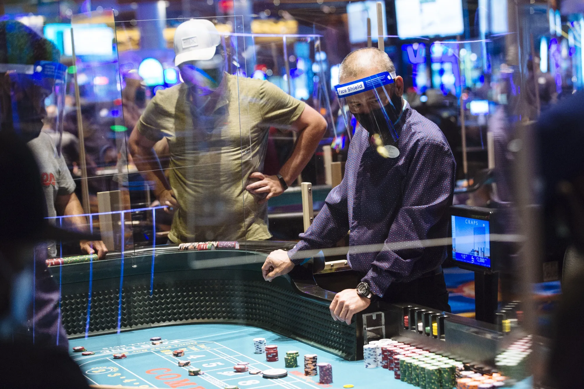 New Jersey banned smoking, drinking and dining in casinos when they reopened in July 2020 after more than three months of not operating.
