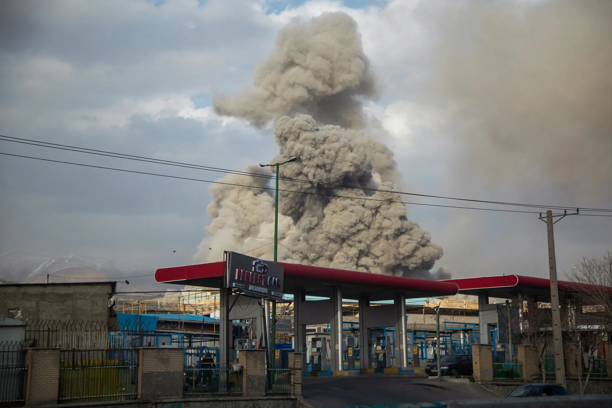 Smoke rises after an explosion&nbsp;in Tehran on March 2.&nbsp;