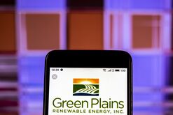 Green Plains Inc. Company logo seen displayed on a smart