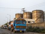 Storage tanks outside the Deendayal Port Authority in Kandla, India.