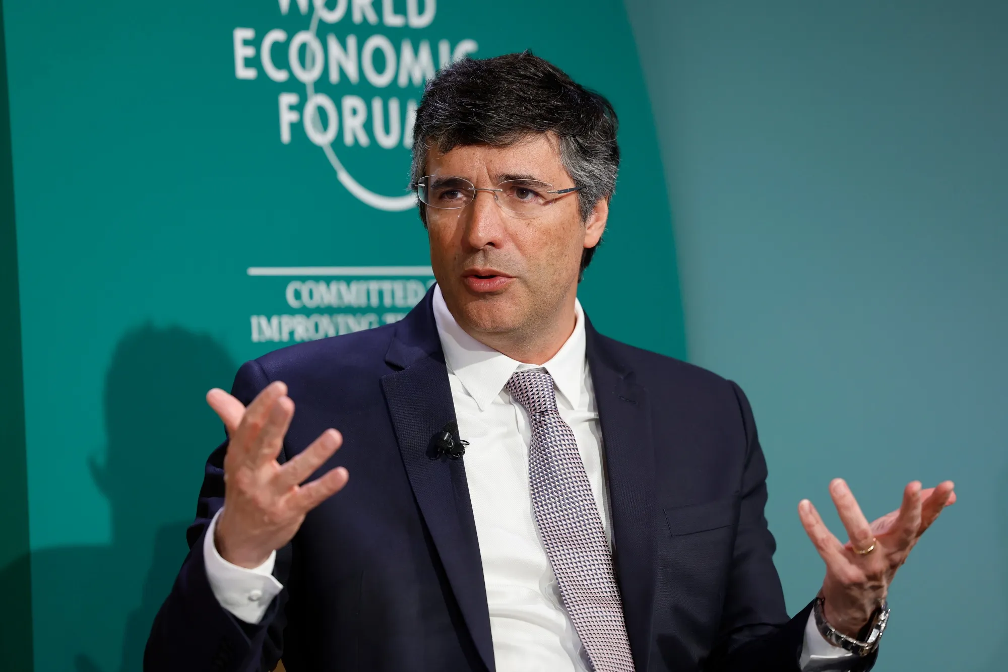 Andre Esteves, chairman of Banco BTG Pactual, during a panel session at the World Economic Forum (WEF) in Davos, Switzerland, in 2023.