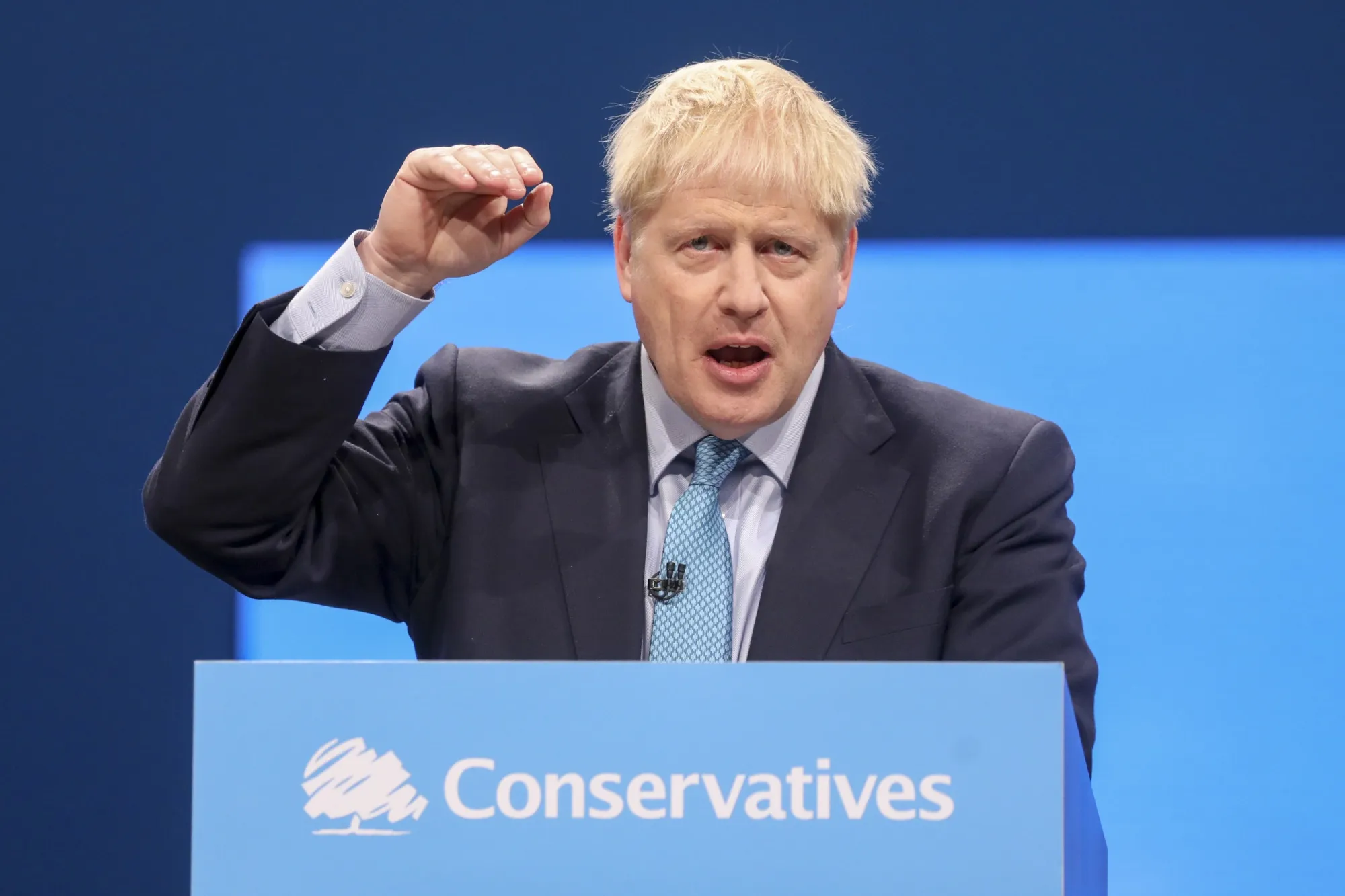 Boris Johnson at the annual Conservative Party conference.&nbsp;