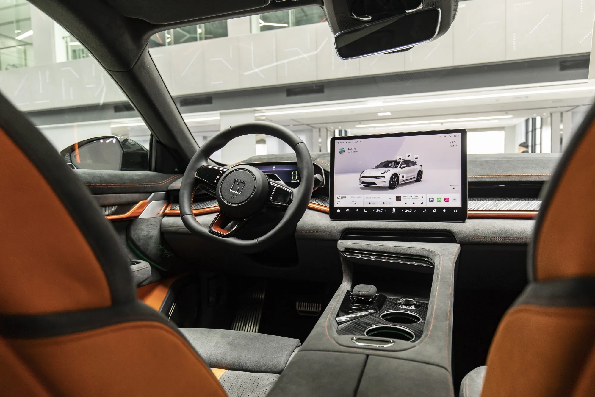 Inside a Zeekr Co. 001 electric vehicle.