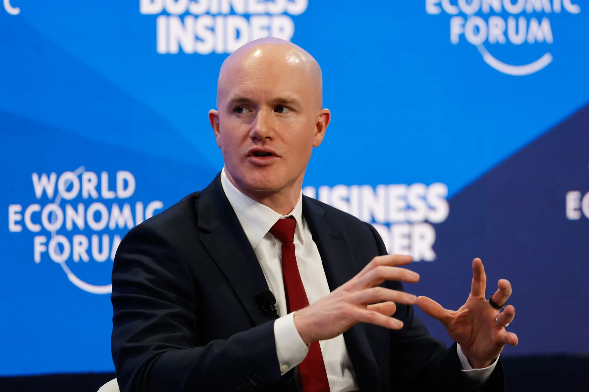 Coinbase CEO Brian Armstrong at the World Economic Forum in Davos, Switzerland, in January.
