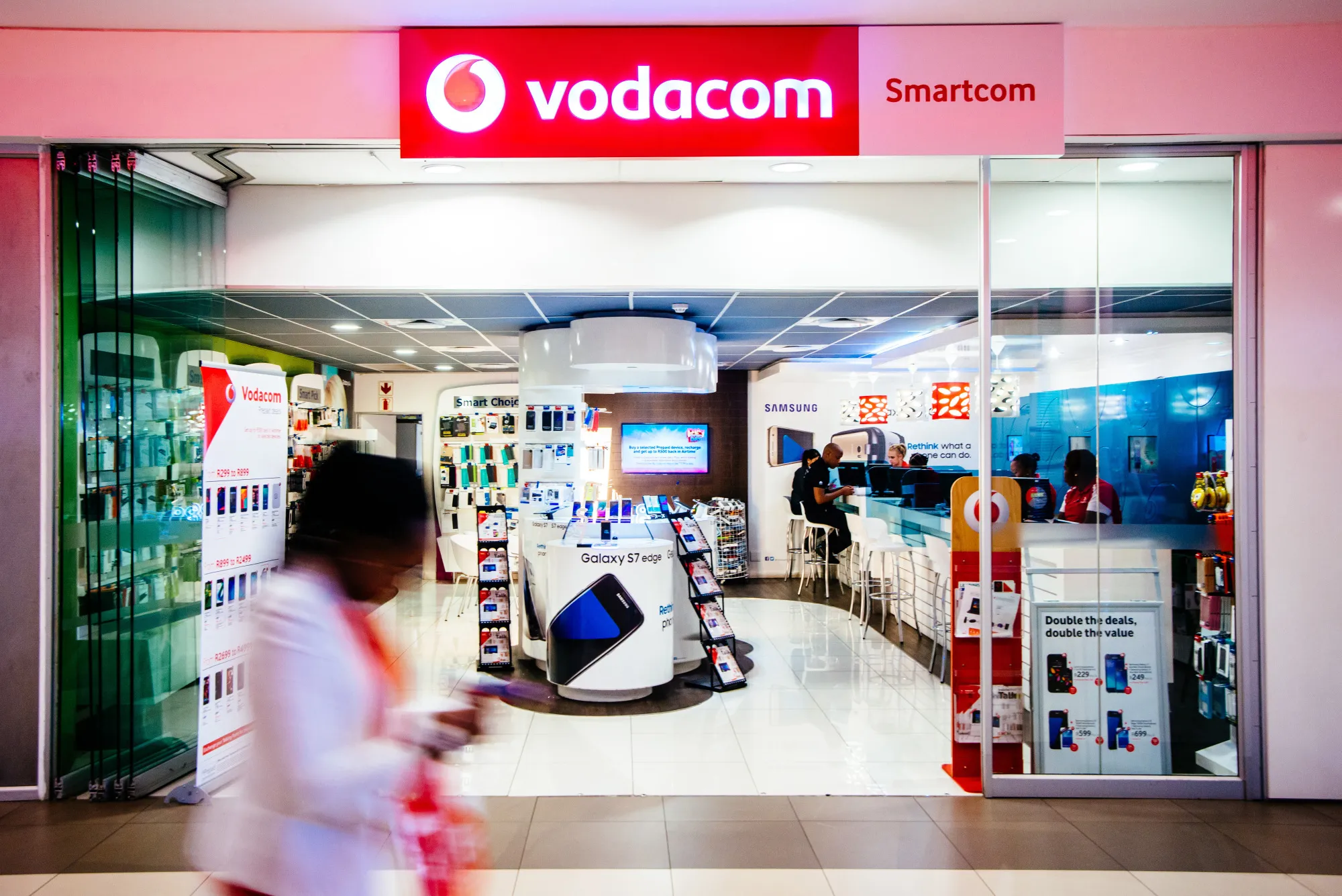 Inside the Vodacom World mall, operated by Vodacom Group Ltd., in the Midrand district of Johannesburg.