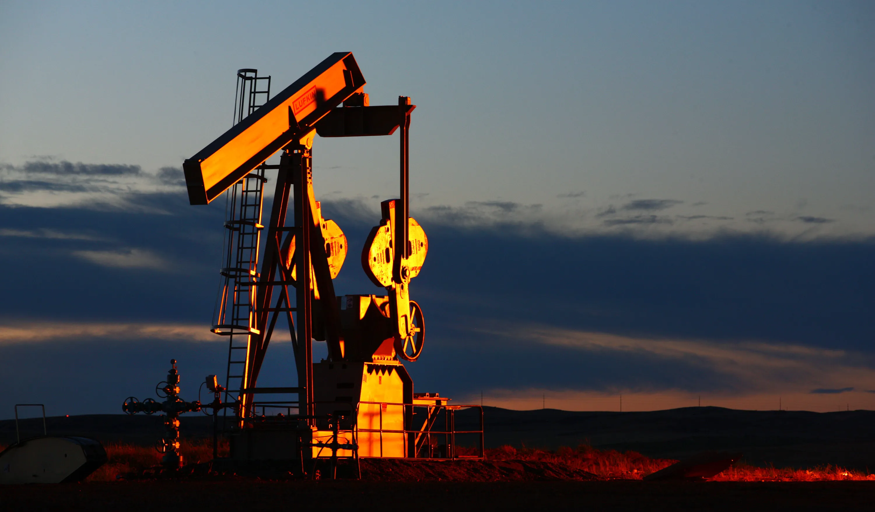An oil pump jack just outside of Watford City, North Dakota.