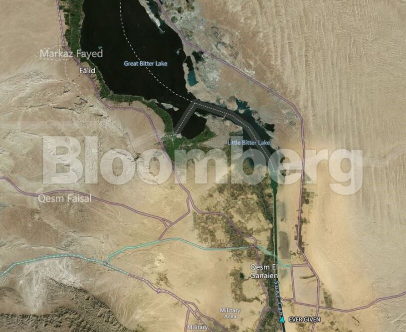 Ever Given vessel in Suez Canal