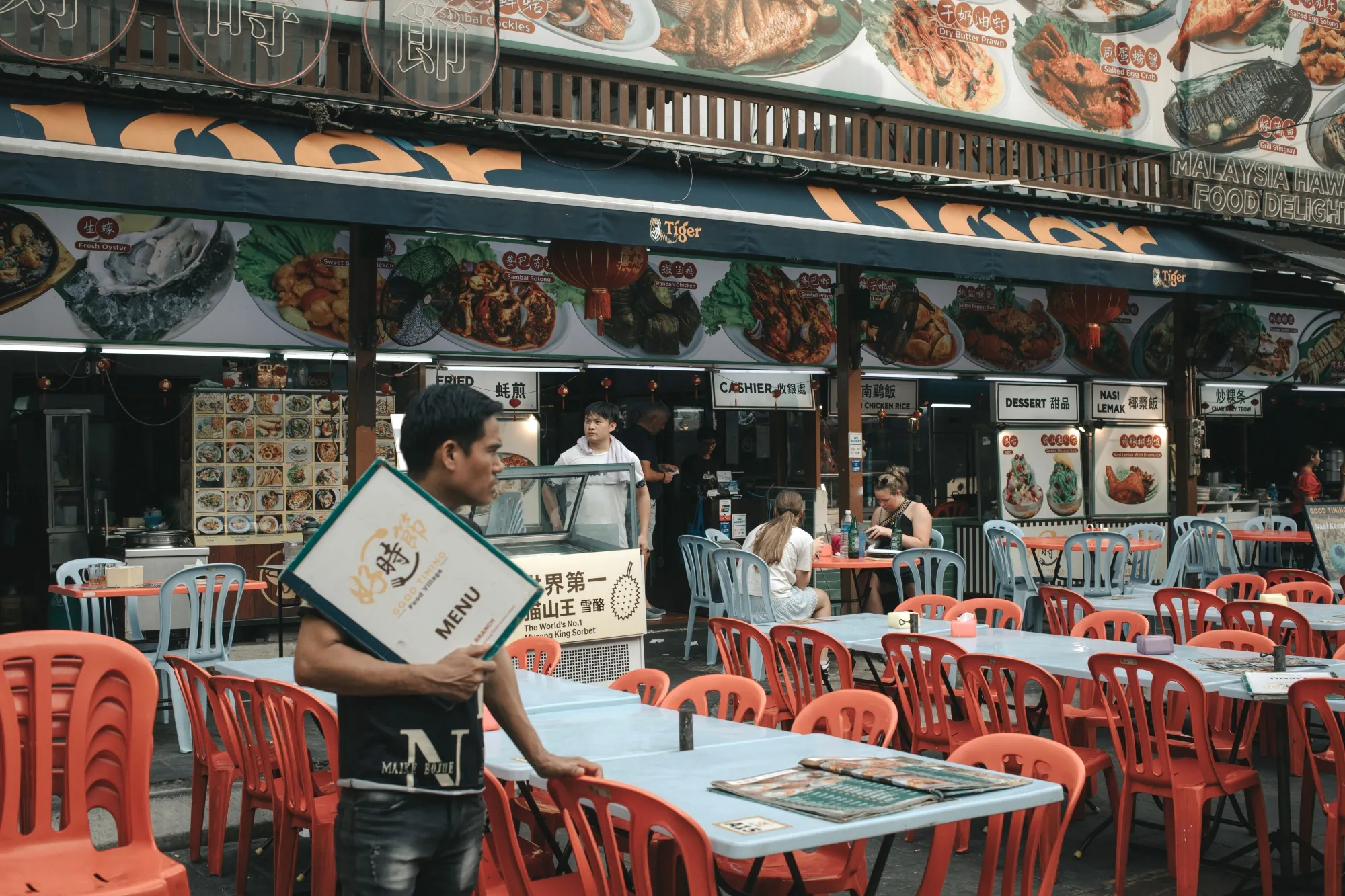 Customers at a restaurant in Kuala Lumpur.