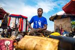 Peter Manu sells his wares in Accra, Ghana.