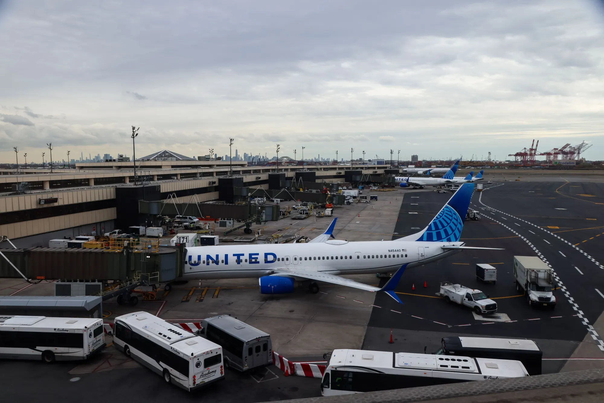 United Airlines planes at Newark Liberty International Airport.