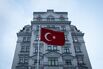 Ukrainians laid flowers at the Turkish Embassy building in Kyiv
