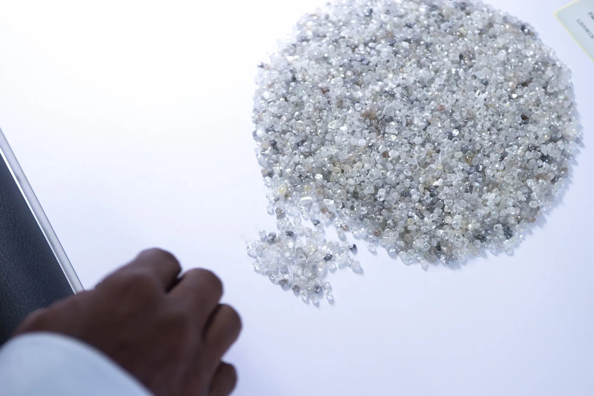 Rough diamonds ahead of sorting at a sales center at the Diamond Technology Park in Gaborone, Botswana.