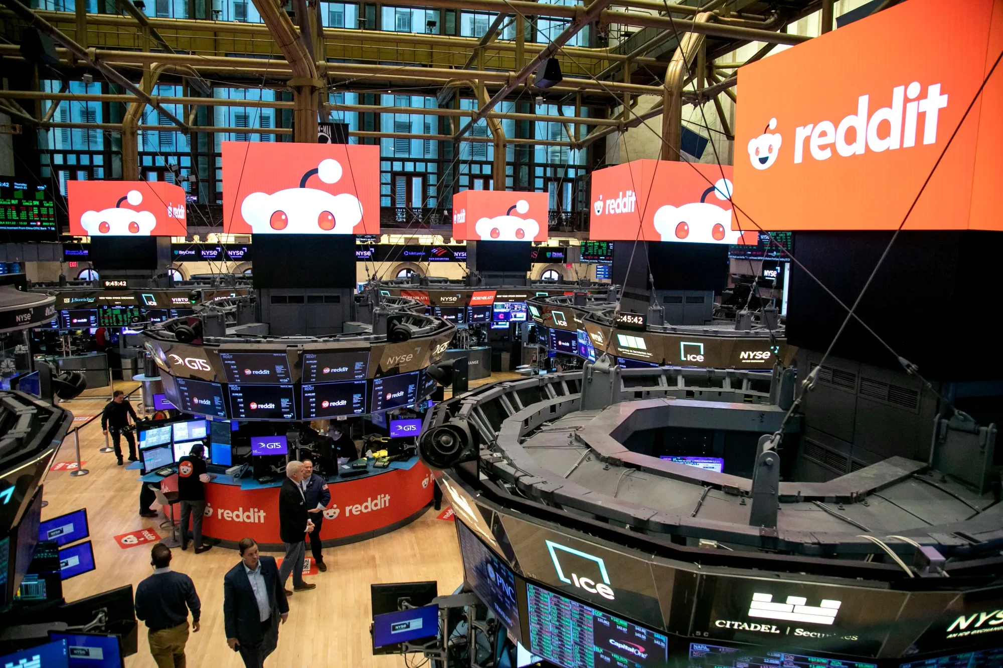 The Reddit IPO at the New York Stock Exchange on March 21.