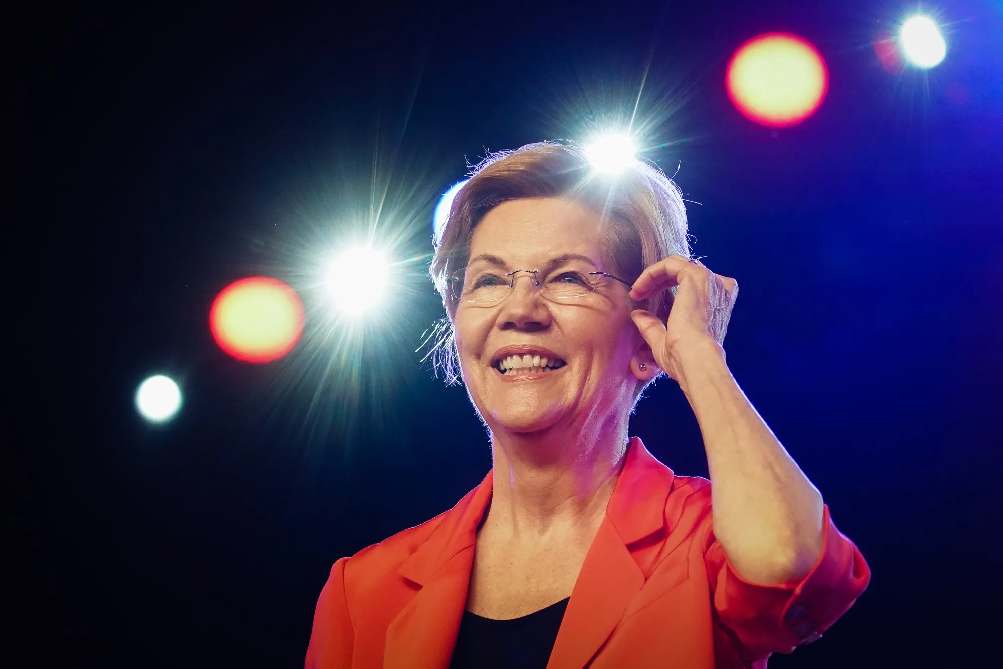 Senator Elizabeth Warren smiles during an event in Atlanta, on Aug. 17.