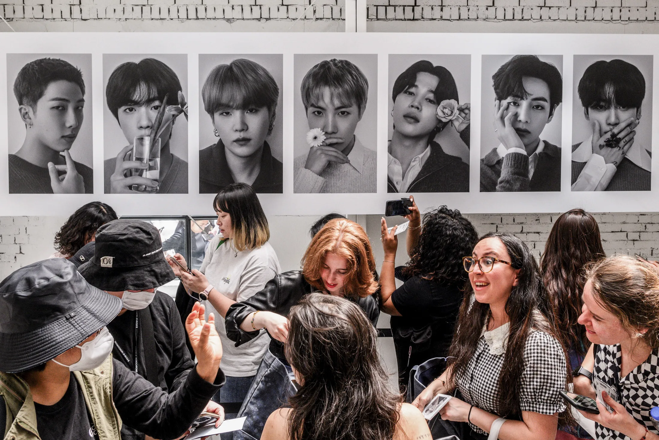 Fans wait to pay for&nbsp;merchandise at a BTS pop-up store&nbsp;in Seoul, in April&nbsp;2024.
