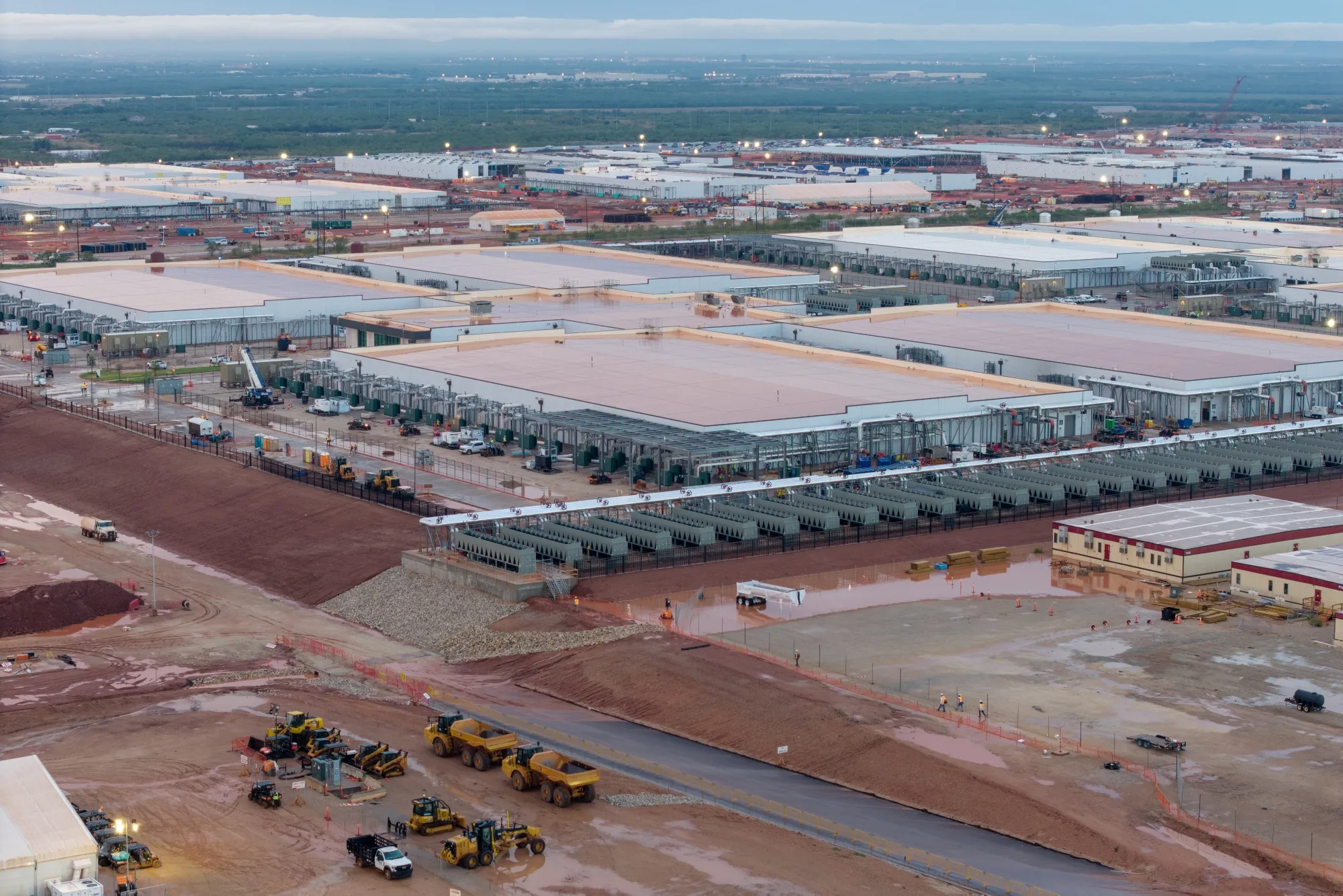 The Stargate AI data center under construction in Abilene, Texas.