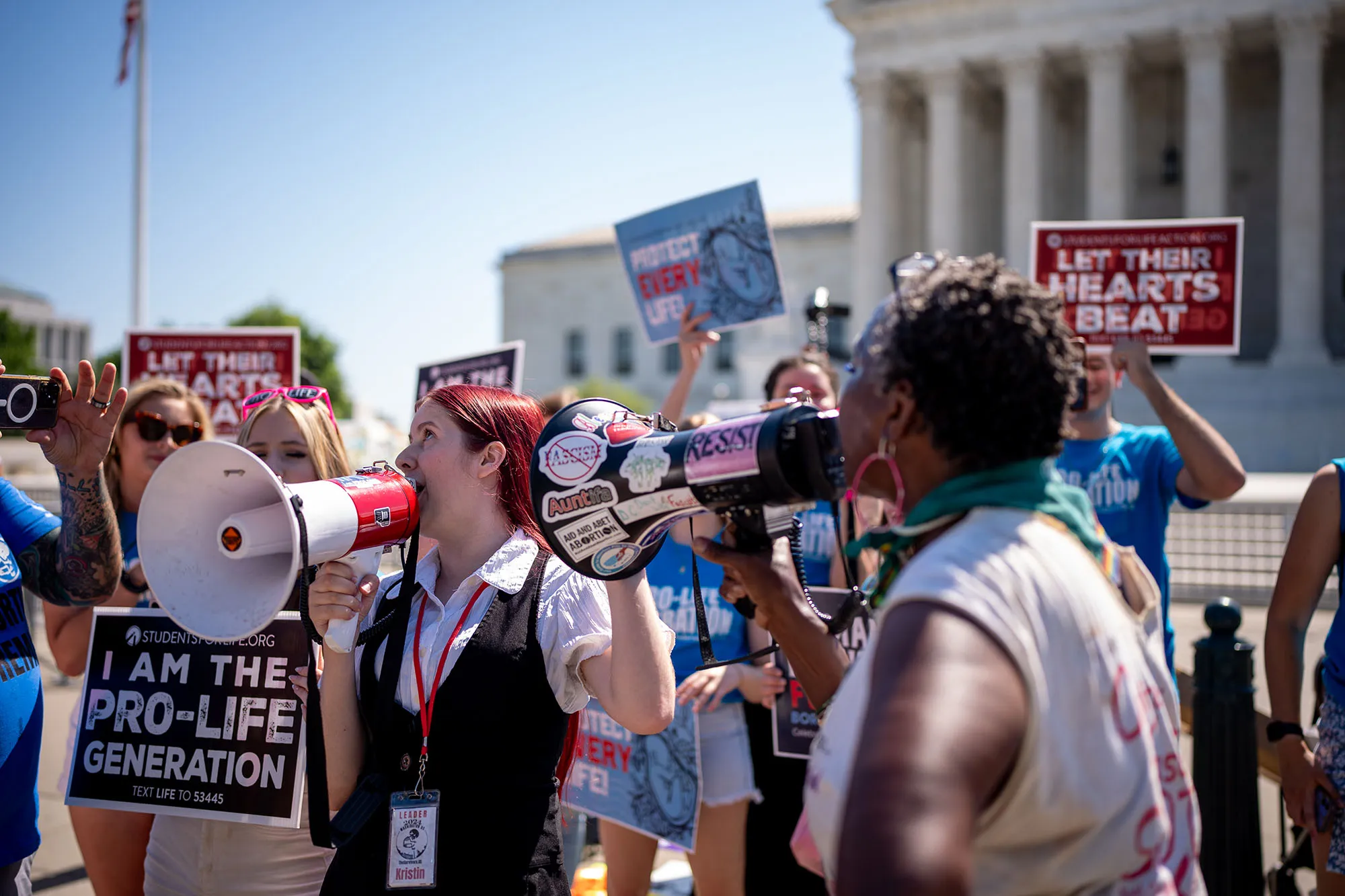 Demonstrators&nbsp;outside the Supreme Court in Washington, DC, on June 21.&nbsp;