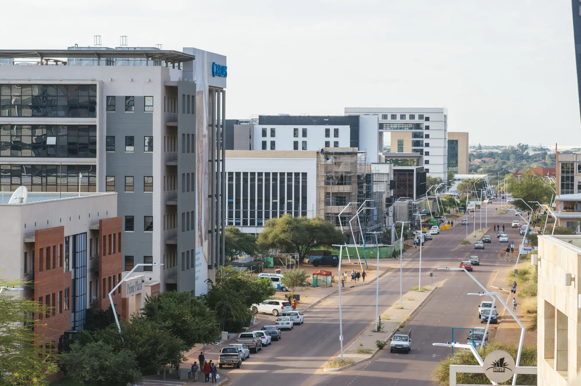 The central business district of Gaborone, Botswana.
