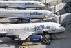 JetBlue Airbus A320 series passenger jets.