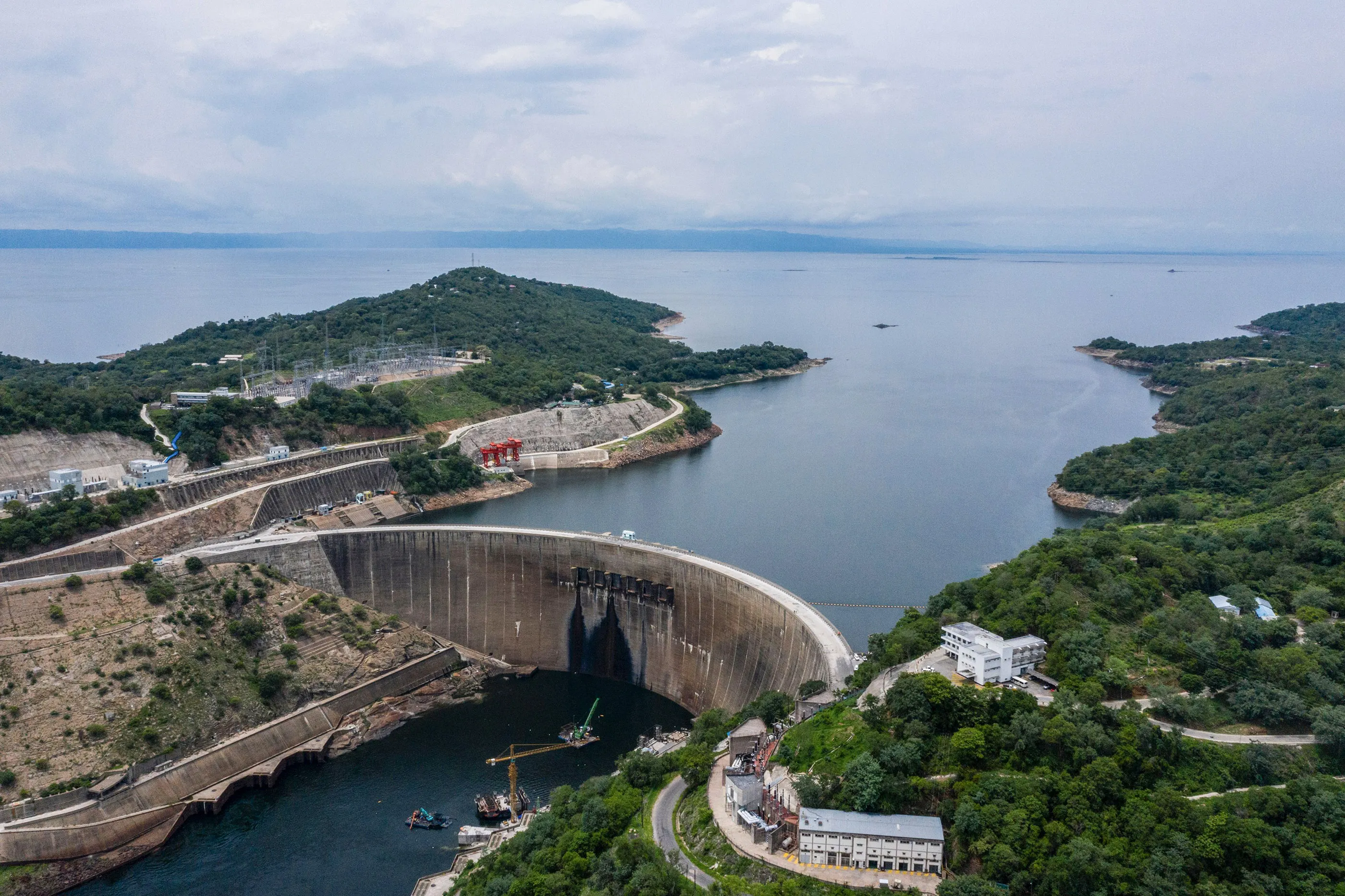 The Kariba Dam and Lake Kariba&nbsp;on Jan. 20.