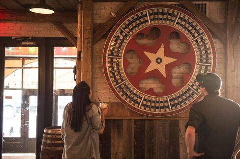 On the way out of El Original, you’ll notice a giant wheel in the lobby of the restaurant, covered with images of dominoes.